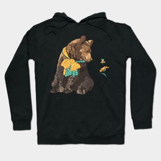 Cartoon hipster bear Hoodie